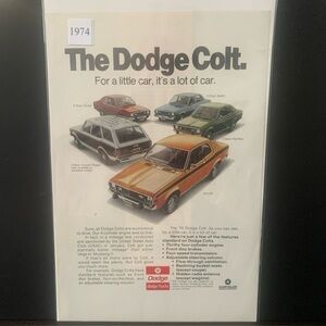 Vintage 1974 Dodge Colt For a Little Car It's a Lot of Car Ad Advertisement